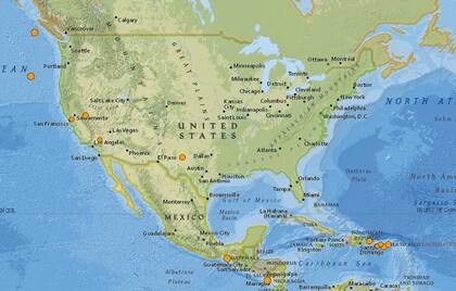 Reporte oficial de los temblores ocurridos en EE.UU. durante las últimas horas