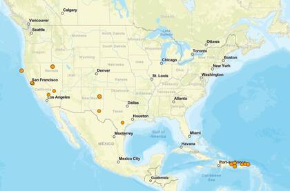Reporte oficial de los temblores ocurridos en EE.UU. durante las últimas horas