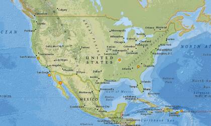 Reporte oficial de los temblores ocurridos en EE.UU. durante las últimas horas