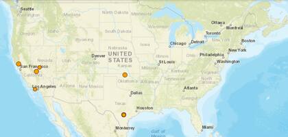 Reporte oficial de los temblores ocurridos en EE.UU. durante las últimas horas