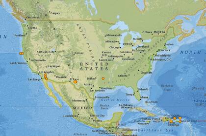 Reporte oficial de los temblores ocurridos en EE.UU. durante las últimas horas