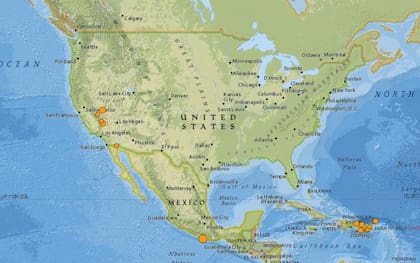 Reporte oficial de los temblores ocurridos en EE.UU. durante las últimas horas