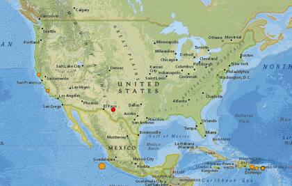 Reporte oficial de los temblores ocurridos en EE.UU. durante las últimas horas