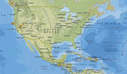 Reporte oficial de los temblores ocurridos en EE.UU. durante las últimas horas