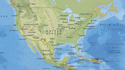 Reporte oficial de los temblores ocurridos en EE.UU. durante las últimas horas