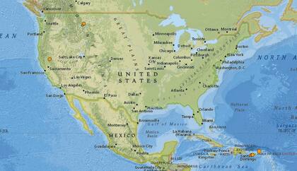 Reporte oficial de los temblores ocurridos en EE.UU. durante las últimas horas