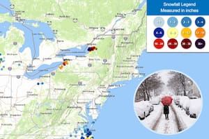 Reporte oficial del Servicio Meteorológico Nacional (NWS) de las nevadas registradas las últimas 24 horas (Foto NWS)