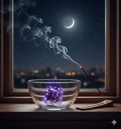 Representación de la carga de cristales con la Luna nueva