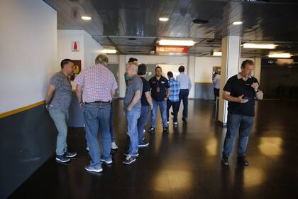 Representantes de los gremios, en Aeroparque