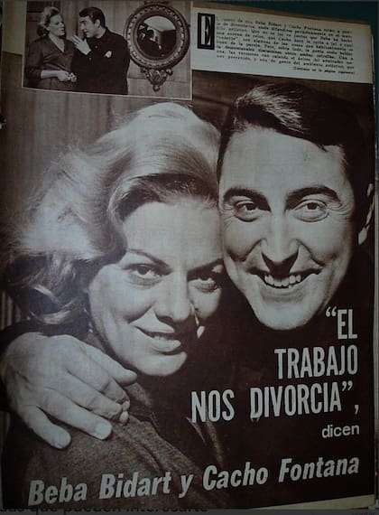 Reproducción de una revista no identificada de Cacho Fontana y Beba Bidart.