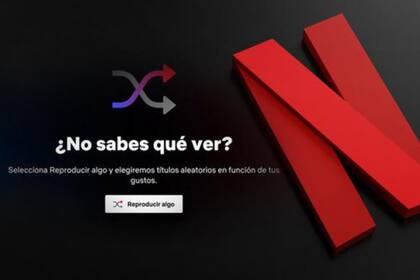 "Reproducir algo” aparece debajo del nombre de perfil del usuario, o en la décima fila de la página de inicio de Netflix