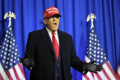 Republican presidential candidate former President Donald Trump attends a campaign rally in Waterford Township, Mich., Saturday, Feb. 17, 2024. (AP Photo/Paul Sancya)�
