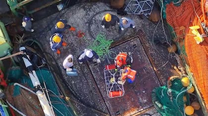 Rescatistas de la Prefectura evacuaron de urgencia al tripulante de un barco pesquero de bandera surcoreana frente a las costas de Chubut