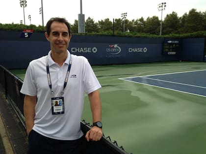 Resnicoff en Flushing Meadows 2013, con LA NACION, cuando el argentino era uno de los 11 fisioterapeutas del staff de la ATP
