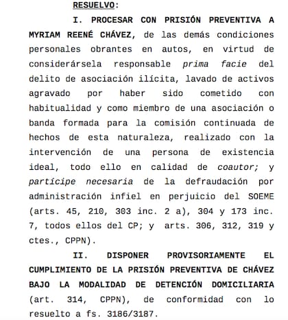 Resolución del juez Ernesto Kreplak sobre la prisión preventiva y embargo de la ex directora del diario Hoy