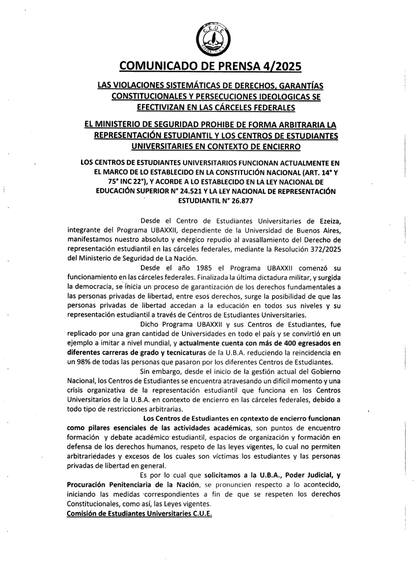 Respuesta a la medida de la ministra Bullrich.