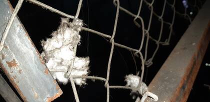 Restos de aislación de asbesto en Taller Rancagua