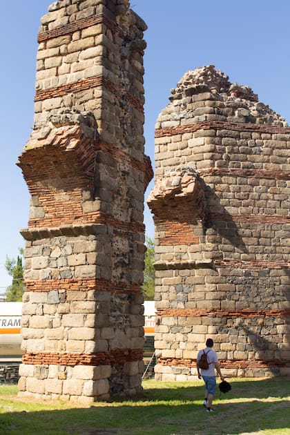 Restos del acueducto romano en Mérida