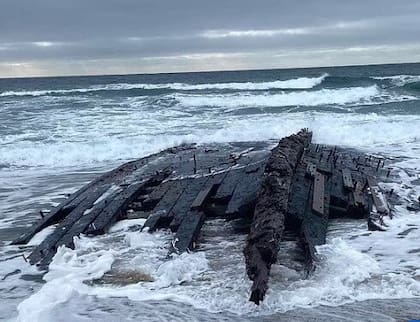 Restos del naufragio encontrado en la costa canadiense