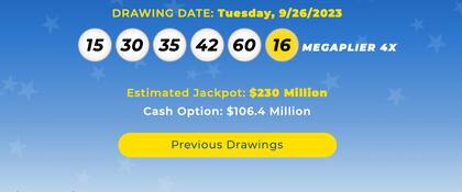 Resultados de la lotería Mega Millions