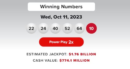 Resultados de la lotería Powerball del 11 de octubre