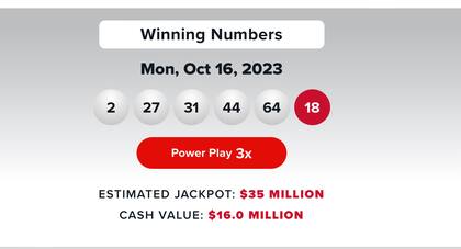 Resultados de la lotería Powerball del 16 de octubre