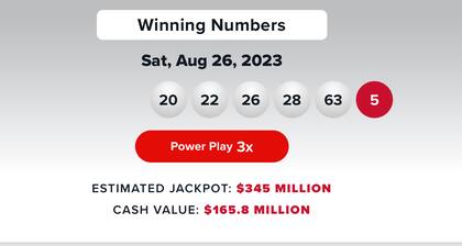 Resultados de la lotería Powerball del 26 de agosto