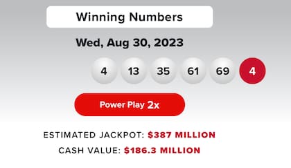 Resultados de la lotería Powerball del 30 de agosto
