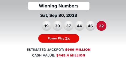 Resultados de Powerball del 30 de septiembre