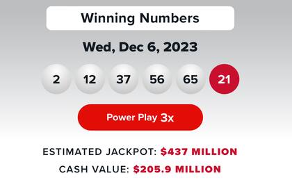 Resultados de Powerball del 6 de diciembre