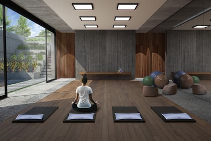 Retirada del nivel del suelo, el área de SUM y la pileta climatizada cubierta tendrá un techo verde