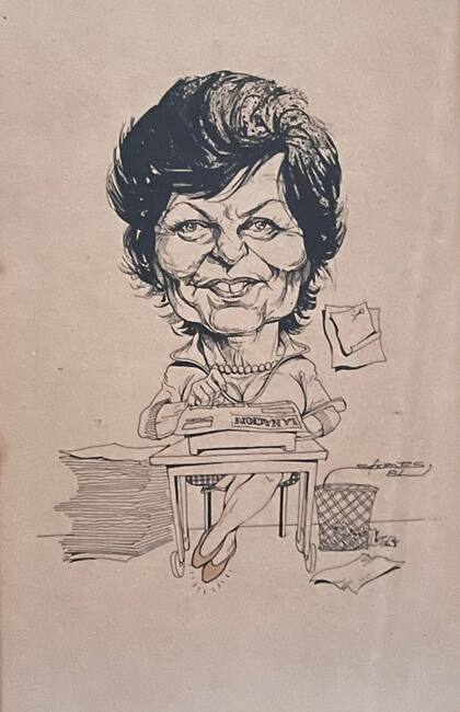 Retrato de Alba Picasso, en clave de caricatura, realizado por el dibujante Sócrates