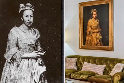 “Retrato de dama” colgado en el living de la casa de una de las hijas de Friedrich Kadgien
