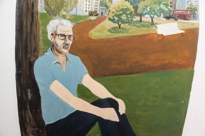 Retrato de Juan L. Ortiz en el centro cultural que lleva su nombre en Paraná.