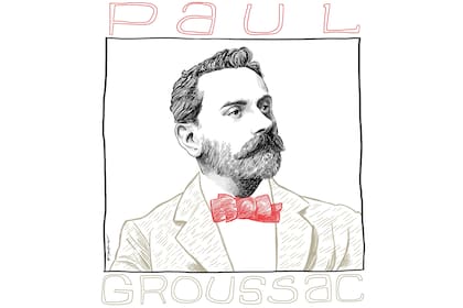 Retrato de Paul Groussac ilustrado por Max Aguirre