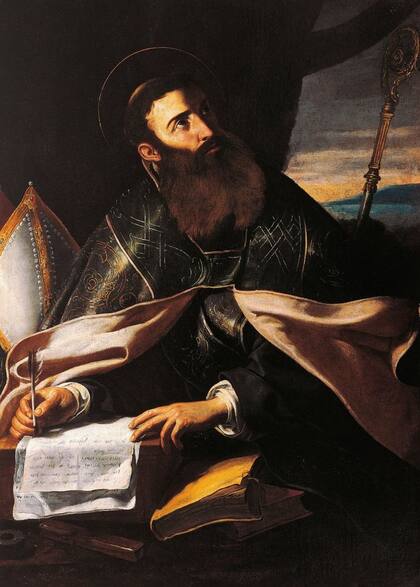 Retrato de San Agustín de Hipona, de Cecco del Caravaggio (activo ca 1610-1620)