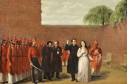 Retrato del fusilamiento de la pareja, ordenado por Juan Manuel de Rosas