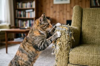 Revelan el motivo por el que los gatos rompen los muebles del hogar