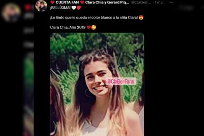Revelan una foto inédita de Clara Chía (Captura Twitter)