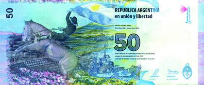 Reverso del nuevo billete de 50 pesos