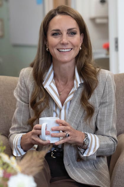 Además de lucir su anillo de compromiso, Kate incluyó en su look el reloj Ballon Bleu de
Cartier que su marido, el príncipe William, le regaló cuando cumplieron tres años de casados,
unos aros en oro blanco, amarillo y rosa de la misma joyería, y un colgante de Auree con una
piedra granate, que es la que corresponde a enero, el mes de su cumpleaños.