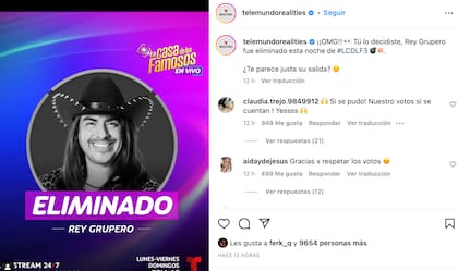 Rey Grupero fue el eliminado de La Casa de los Famosos