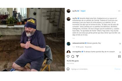 Reynaldo Sietecase había compartido una emotiva despedida a Gerardo Rozín en Instagram