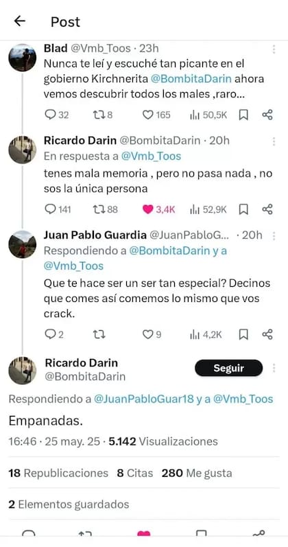 Ricardo Darín incluso respondió a algunas de las críticas desde su cuenta de X