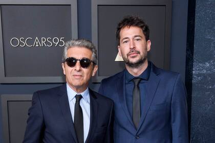 Ricardo Darín y Santiago Mitre el 13 de febrero, en el almuerzo para los nominados a los Oscar