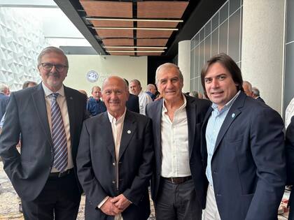 Ricardo Marra (Bolsa de Cereales de Buenos Aires); Carlos Castagnani (CRA); Fernando Rivara (Acopiadores), y Lucas Magnano (Coninagro)
