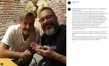 Ricardo Montaner despidió a Gerardo Rozín (Crédito: Instagram/@montaner)