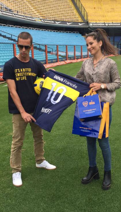 Richard Ashcroft, en la cancha de Boca