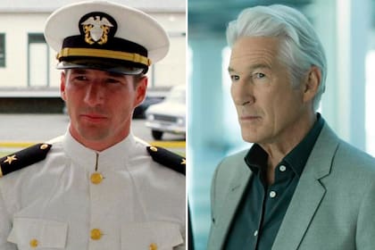 Richard Gere a los 33 años en Reto al destino y en 2019, en Motherfatherson