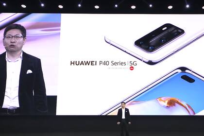 Richard Yu, CEO de Huawei Mobile, en el anuncio de los nuevos teléfonos P40 5G